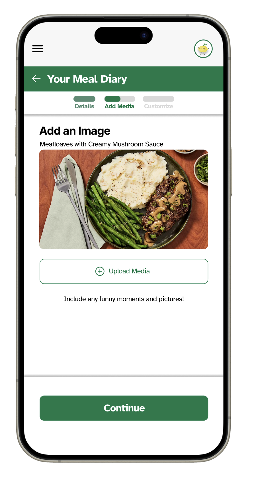 High-fidelity meal diary input