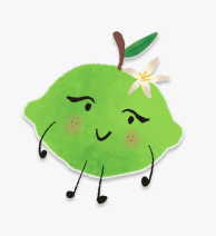 Happy lime character