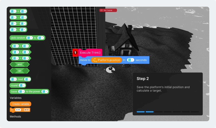 Block-based visual scripting inside Unity