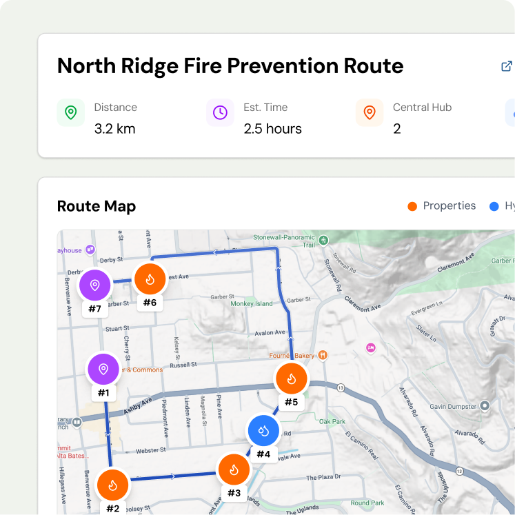 Amigos De Los Rios route-planning interface